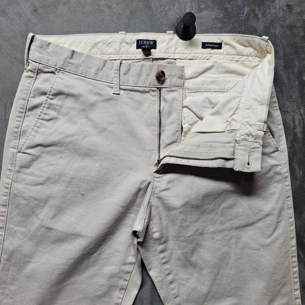 J.Crew Flex Straight Fit Chinos Stone Khaki Mens 32x32 (34/31) Pants H3186